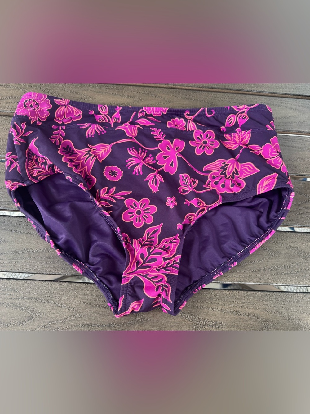 Lands' End Violet Swim Top Fabric